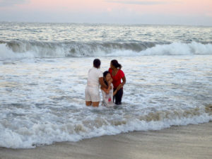 A recent baptism in the ocean of a fellow YWAM member.
