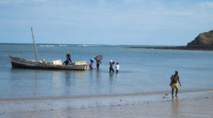 Unloading supplies by boat in Nosy Mitsio.