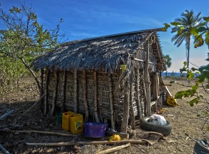 Our temporary hut on Nosy Mitsio.