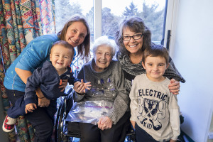Many of Lora's family are in the St Louis area, so it's been a great opportunity for us to spend more time with them.  This is Lora's grandma in the middle.  And David has learned to smile for the camera!